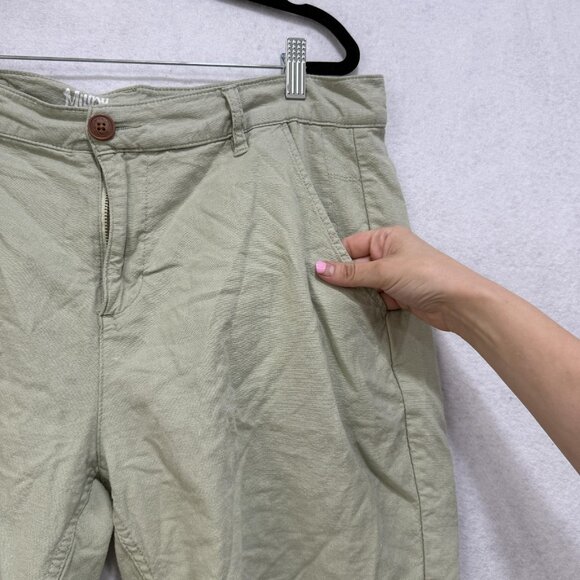 Mugsy Roscoe Shorts Mens Large Green Stretch Linen Blend Casual Summer L1SNOV-36 - Picture 8 of 13